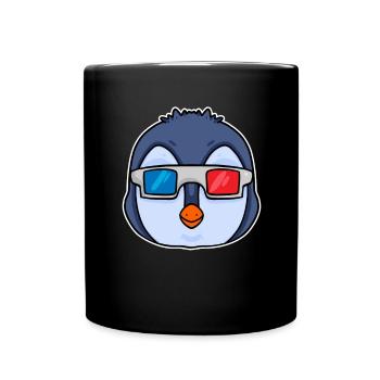 Pingouin Lunettes 3D Cinéma - Mug uni - noir - Devant
