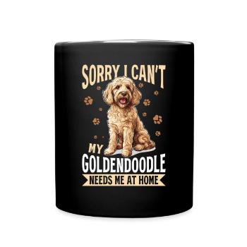 Goldendoodle Dog Breed Sorry i can't my - Full Colour Mug - black - Front