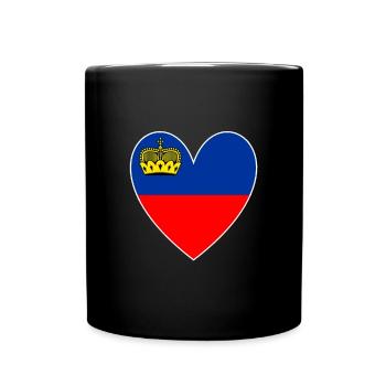 Liechtenstein Flag Heart Art Travel Holidays - Full Colour Mug - black - Front