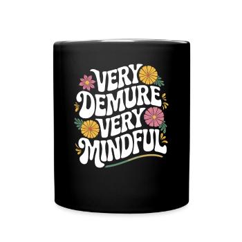 Sehr Bescheiden Sehr Achtsam Blumen - Tasse einfarbig - Schwarz - Vorne