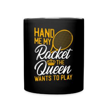 Funny Tennis Player Racket Queen - Full Colour Mug - black - Front