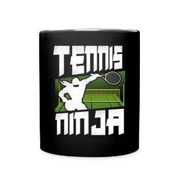 Drôle de joueur de tennis Raquette Ninja - Mug uni - noir - Devant