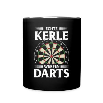 Dart Geschenk Dartboard Dartspieler Bullseye - Tasse einfarbig - Schwarz - Vorne