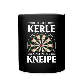 Dart Geschenk Dartboard Dartspieler Bullseye - Tasse einfarbig - Schwarz - Vorne