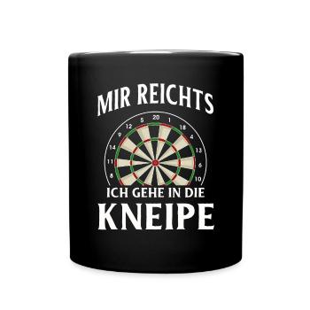 Dart Geschenk Dartboard Dartspieler Bullseye - Tasse einfarbig - Schwarz - Vorne