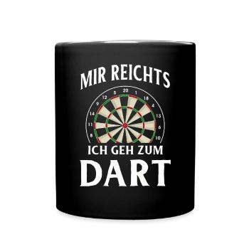 Dart Geschenk Dartboard Dartspieler Bullseye - Tasse einfarbig - Schwarz - Vorne