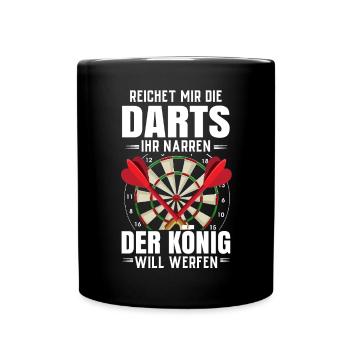 Dart Geschenk Dartboard Dartspieler Bullseye - Tasse einfarbig - Schwarz - Vorne