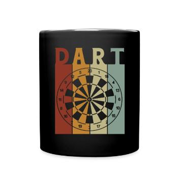 Dart Geschenk Dartboard Dartspieler Bullseye - Tasse einfarbig - Schwarz - Vorne