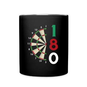 Dart Geschenk Dartboard Dartspieler Bullseye - Tasse einfarbig - Schwarz - Vorne