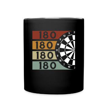 Dart Geschenk Dartboard Dartspieler Bullseye - Tasse einfarbig - Schwarz - Vorne