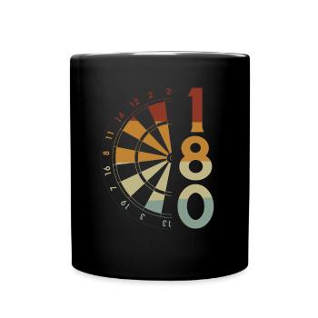 Dart Geschenk Dartboard Dartspieler Bullseye - Tasse einfarbig - Schwarz - Vorne
