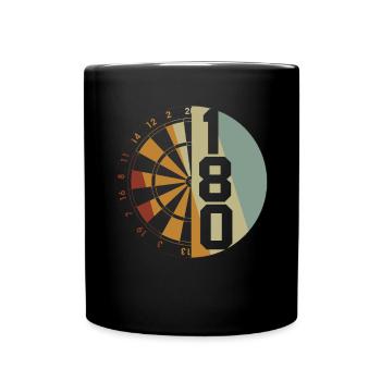 Dart Geschenk Dartboard Dartspieler Bullseye - Tasse einfarbig - Schwarz - Vorne