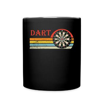 Dart Geschenk Dartboard Dartspieler Bullseye - Tasse einfarbig - Schwarz - Vorne