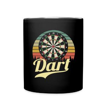 Dart Geschenk Dartboard Dartspieler Bullseye - Tasse einfarbig - Schwarz - Vorne