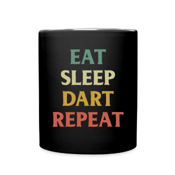 Dart Gift Dartboard Darts Player Bullseye - Full Colour Mug - black - Front
