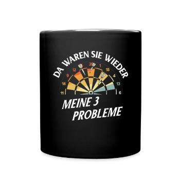 Dart Gift Dartboard Darts Player Bullseye - Full Colour Mug - black - Front