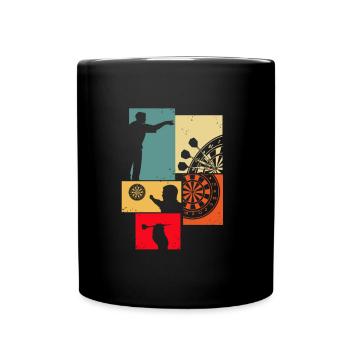 Dart Geschenk Dartboard Dartspieler Bullseye - Tasse einfarbig - Schwarz - Vorne
