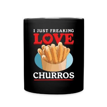 Churros Churro Geschenke - Tasse einfarbig - Schwarz - Vorne