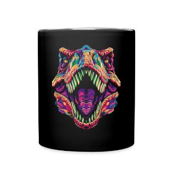 T-Rex Dinosaur Tyrannosaurus Rex Popart - Full Colour Mug - black - Front