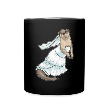 Otter Bridal Wedding Dress Wedding - Full Colour Mug - black - Front