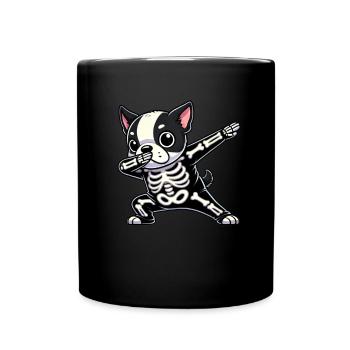 Boston Terrier Halloween Skeleton Cuter - Full Colour Mug - black - Front