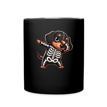 Teckel Halloween Squelette Teckel Mignon Enfants - Mug uni - noir - Devant