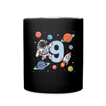 9e anniversaire garçons 9 ans astronaute anniversaire - Mug uni - noir - Devant