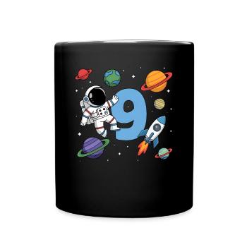9e anniversaire garçons 9 ans astronaute anniversaire - Mug uni - noir - Devant