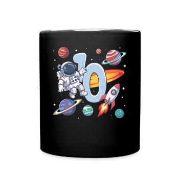 10. Geburtstag Jungen Astronaut Geburtstag - Tasse einfarbig - Schwarz - Vorne