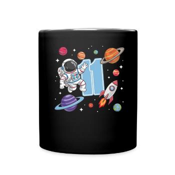 11th Birthday Boys Astronaut Birthday - Full Colour Mug - black - Front