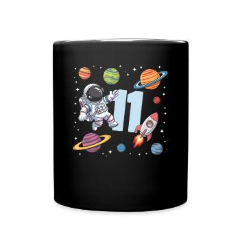 11th Birthday Boys Astronaut Birthday - Full Colour Mug - black - Front