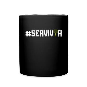 Funny Tennis Player Racket - Tasse einfarbig - Schwarz - Vorne