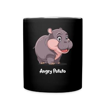 Moo Deng Angry Potato Hippo - Tasse einfarbig - Schwarz - Vorne