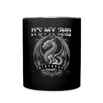 Dragon 2nd Birthday Dragon - Full Colour Mug - black - Front