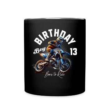 Motocross 13th Birthday - Full Colour Mug - black - Front