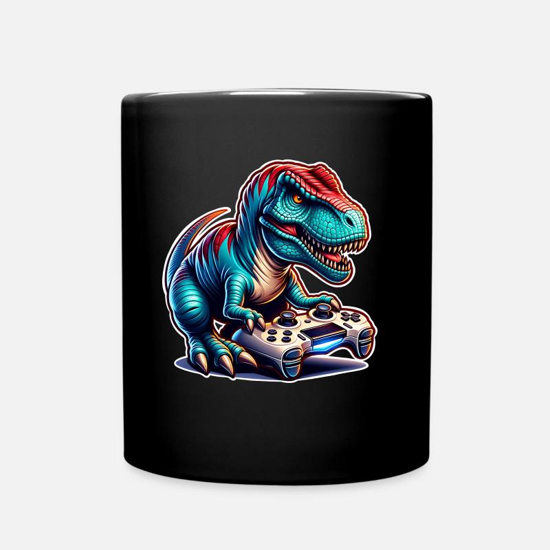 Gaming Dinosaurier T Rex - Tasse einfarbig - Schwarz