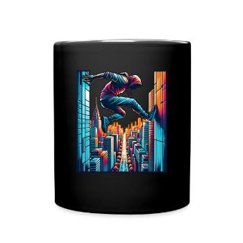Parkour - Tasse einfarbig - Schwarz - Vorne