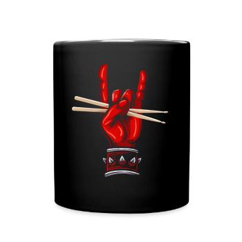 Drums Drumstick Schlagzeug Drummer Musik Band Rock - Tasse einfarbig - Schwarz - Vorne