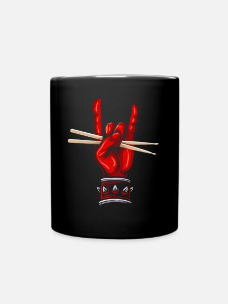 Drums Drumstick Schlagzeug Drummer Musik Band Rock - Tasse einfarbig - Schwarz