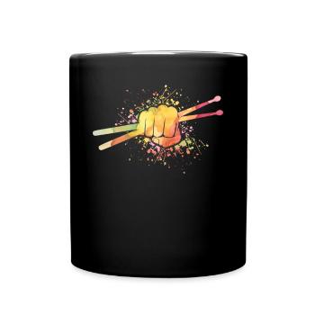 Schlagzeug Drums Drumstick Drummer Musik Band Rock - Tasse einfarbig - Schwarz - Vorne