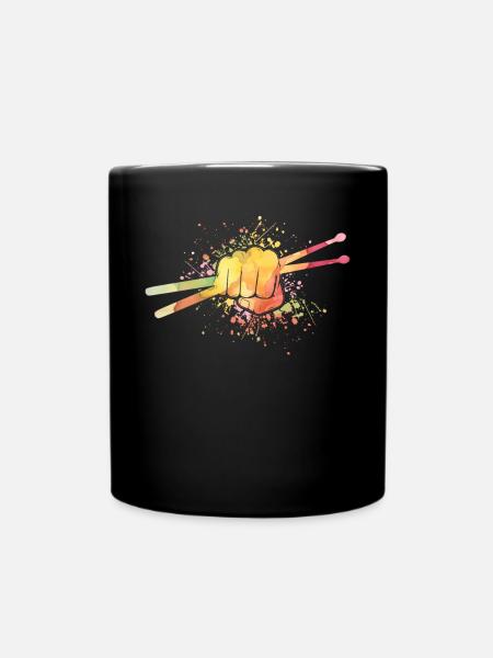 Schlagzeug Drums Drumstick Drummer Musik Band Rock - Tasse einfarbig - Schwarz