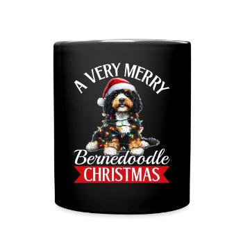Bernedoodle Chien de Noël Race A Very Merry - Mug uni - noir - Devant