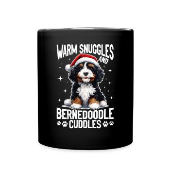 Bernedoodle Christmas Dog Breed Warm Snuggles - Full Colour Mug - black - Front