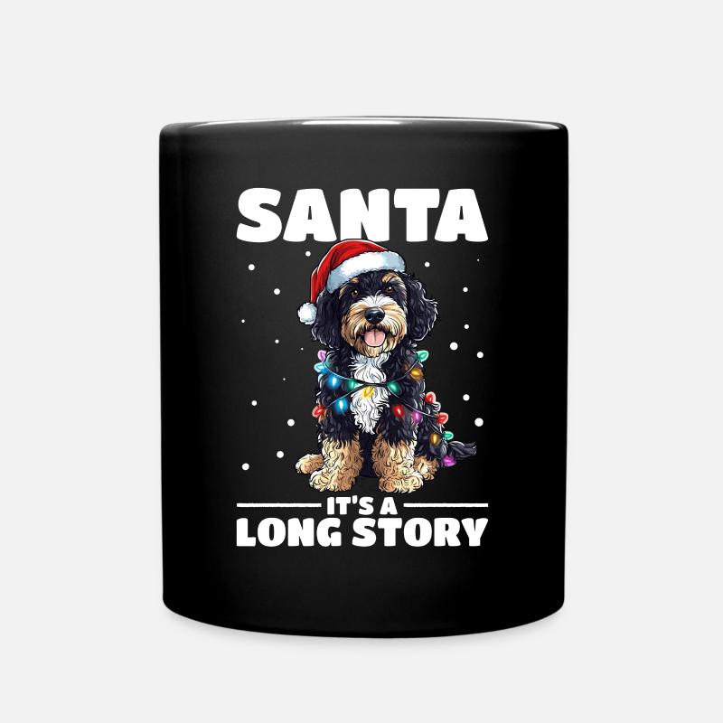 Bernedoodle Christmas Dog Breed Santa - Tasse einfarbig - Schwarz