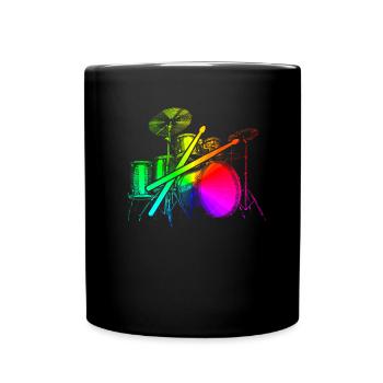 Tambours Tambours Baguette Batteur Musique Groupe Rock - Mug uni - noir - Devant