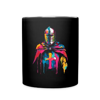 Templar Knight Cross Popart - Full Colour Mug - black - Front