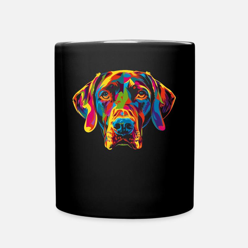 Vizsla Hund Popart - Tasse einfarbig - Schwarz
