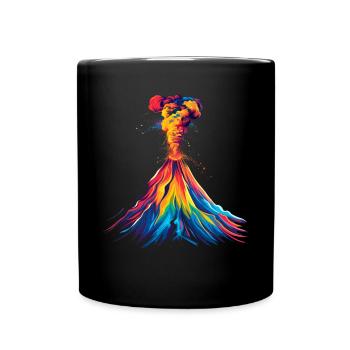 Volcano Geology Magma Lava Popart - Full Colour Mug - black - Front