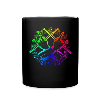 Tambours Tambours Baguette Batteur Musique Groupe Rock - Mug uni - noir - Devant