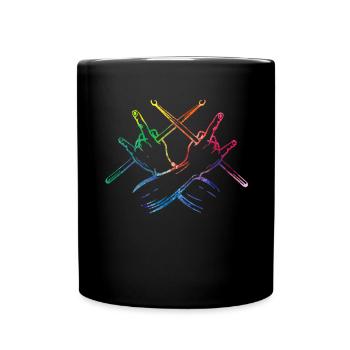 Tambours Baguettes Tambours Batteur Musique Groupe Rock - Mug uni - noir - Devant